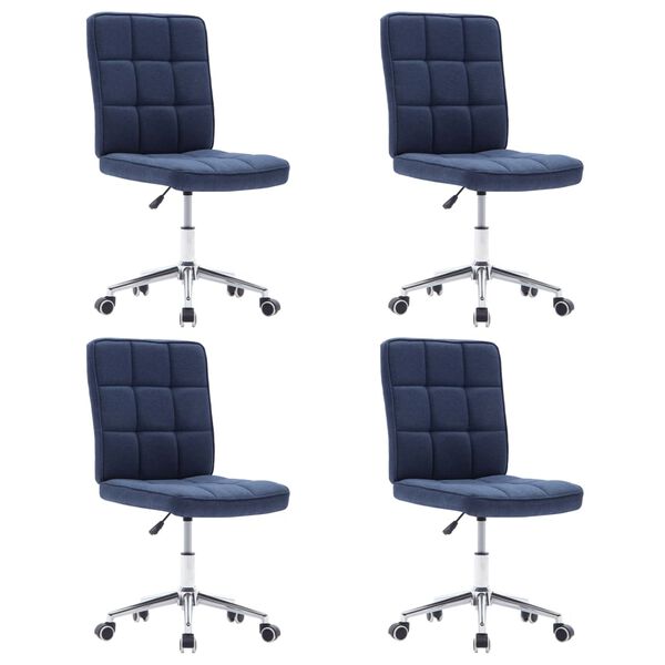 vidaXL Dining Chairs 4 pcs Blue Fabric