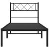 vidaXL Metal Bed Frame without Mattress with Headboard Black 100x200cm