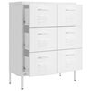vidaXL Drawer Cabinet White 80x35x101.5 cm Steel