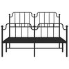 vidaXL Metal Bed Frame without Mattress with Footboard Black 140x200cm