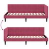 vidaXL Corner Bed Frame with Headboard Wine Red 90 cm x 190 cm Velvet