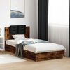 vidaXL Bed Frame with LED without Mattress Smoked Oak 90x200 cm