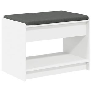 vidaXL Hall Bench White 63 x 38 x 45 cm Engineered Wood and Fabric