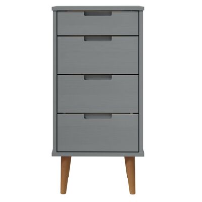 vidaXL Drawer Cabinet MOLDE Grey 40x35x82 cm Solid Wood Pine