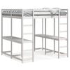 vidaXL Loft Bed with Desk and Ladder White 140x200 cm Solid Wood Pine