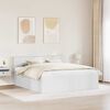 vidaXL Bed Frame with Headboard White 180 x 200 cm Engineered Wood