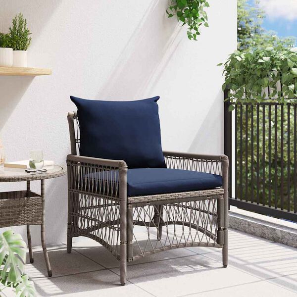 vidaXL Garden Chair Grey 60 x 70 x 78cm Poly Rattan