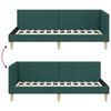 vidaXL Corner Bed Frame Dark Green 80 cm x 200 cm Velvet