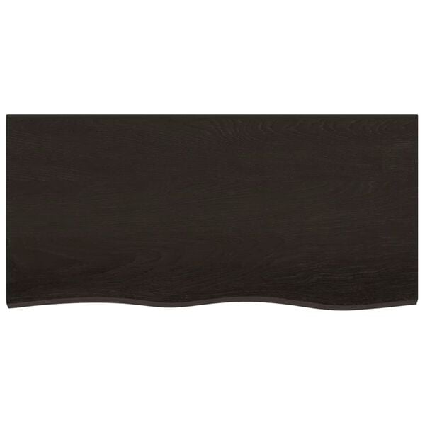 vidaXL Bathroom Countertop Dark Brown 100x50x(2-6) cm Treated Solid Wood