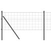 vidaXL Fence with Posts Grey 0.4 x 25 m Steel