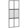 vidaXL Sliding Door with Hardware Set Black 90x205 cm Tempered Glass