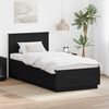 vidaXL Bed Frame with Headboard Black 90 x 200 cm Engineered Wood
