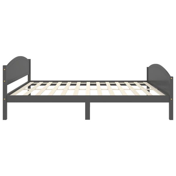 vidaXL Bed Frame without Mattress Dark Grey Solid Wood Pine 160x200 cm (322050+321990)