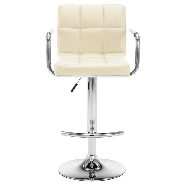 vidaXL Bar Stools 2 pcs Cream Faux Leather