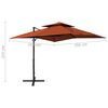 vidaXL Cantilever Garden Parasol with Double Top Terracotta 250x250 cm