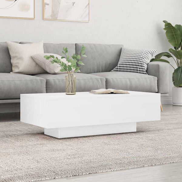 vidaXL Coffee Table High Gloss White 100x49.5x31 cm Engineered Wood