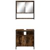 vidaXL 2 Piece Bathroom Furniture Set Smoked Oak Engineered Wood