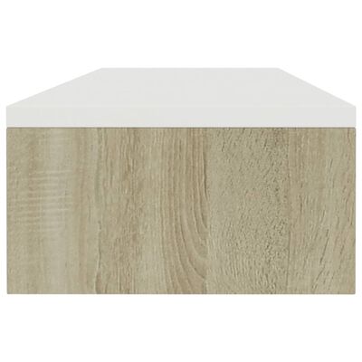 vidaXL Monitor Stand White and Sonoma Oak 100x24x13 cm Engineered Wood