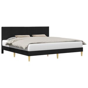 vidaXL Bed Frame with Headboard Black 180 x 200 cm Fabric