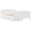 vidaXL Bed Frame without Mattress White 135x190 cm Double Solid Wood Pine
