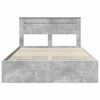 vidaXL Bed Frame with Drawer Concrete Grey 140 x 200 cm Engineer Wood