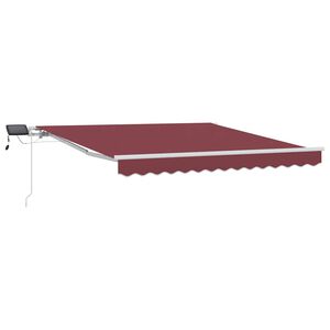 vidaXL Manual Retractable Awning with LED Burgundy 300x250 cm