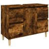 vidaXL 3 Piece Bathroom Furniture Set Smoked Oak Engineered Wood
