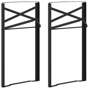vidaXL Beer Table Leg 2 pcs Black 39 x 3 x 75 cm Powder-Coated Steel
