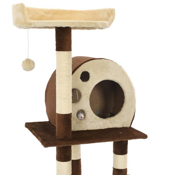 vidaXL Cat Tree with Sisal Scratching Posts 127 cm Beige and Brown