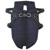 vidaXL Dog Coat with Harness Navy Blue L Fleece and Polyester
