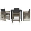 vidaXL Garden Dining Set 5 pcs Grey Powder-Coated Steel
