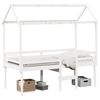 vidaXL High Sleeper Bed without Mattress White 90x190 cm Single Solid Wood Pine