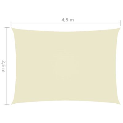 vidaXL Sunshade Sail Oxford Fabric Rectangular 2.5x4.5 m Cream