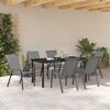 vidaXL Garden Dining Set 7 pcs Grey and Black Powder-coated Steel