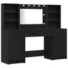 vidaXL Dressing Table Set 3 pcs Black Oak Engineered Wood