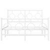vidaXL Metal Bed Frame without Mattress with Footboard White 120x200cm