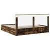 vidaXL Bed Frame with Headboard Smoked Oak 200 x 200 cm Engineer Wood