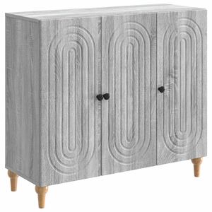 vidaXL Sideboard Grey Sonoma 89 x 34.5 x 80 cm Engineered Wood
