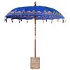 vidaXL Balinese Parasol Blue 215 x 215 x 260 cm Cotton and solid wood