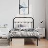 vidaXL Metal Bed Frame without Mattress with Headboard Black 100x200cm