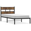 vidaXL Metal Bed Frame without Mattress Smoked Oak 90x200 cm