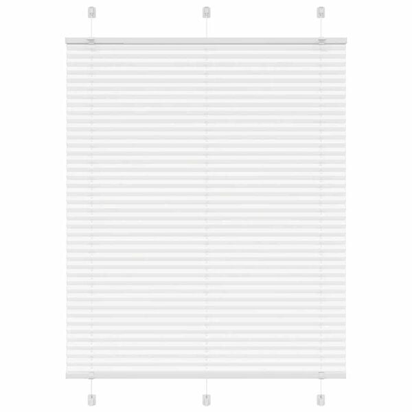 vidaXL Pleated Blind White 105x100 cm Fabric Width 104.4 cm Polyester