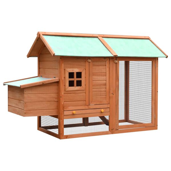 vidaXL Chicken Cage Solid Pine & Fir Wood 170x81x110 cm
