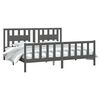 vidaXL Bed Frame without Mattress Grey Solid Wood Pine 200x200 cm