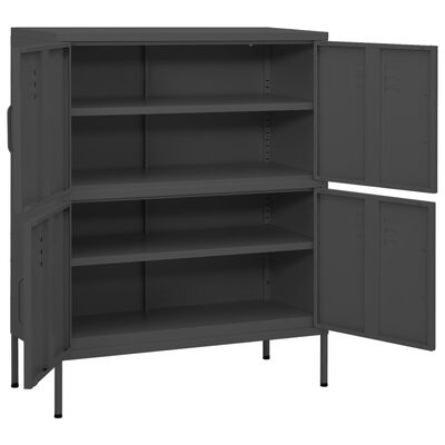vidaXL Storage Cabinet Anthracite 80x35x101.5 cm Steel