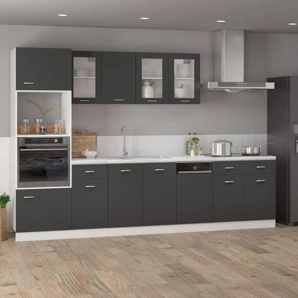 vidaXL Dishwasher Panel Lyon Grey 45x3x67 cm Engineered Wood