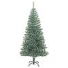vidaXL Artificial Christmas Tree 300 LEDs&Ball Set&Flocked Snow 210 cm