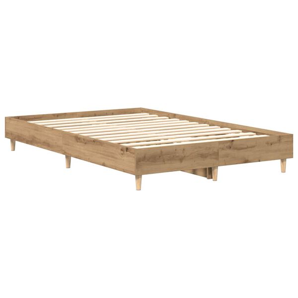vidaXL Bed Frame No Mattress Artisan Oak 135x190 cm Double Engineered Wood