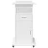 vidaXL Lectern with Wheels & Drawer White 55x55x107 cm Engineered Wood