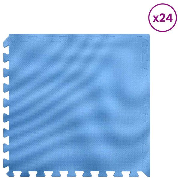 vidaXL Puzzle Exercise Mats 24 pcs Blue 8.64 ㎡ EVA Foam